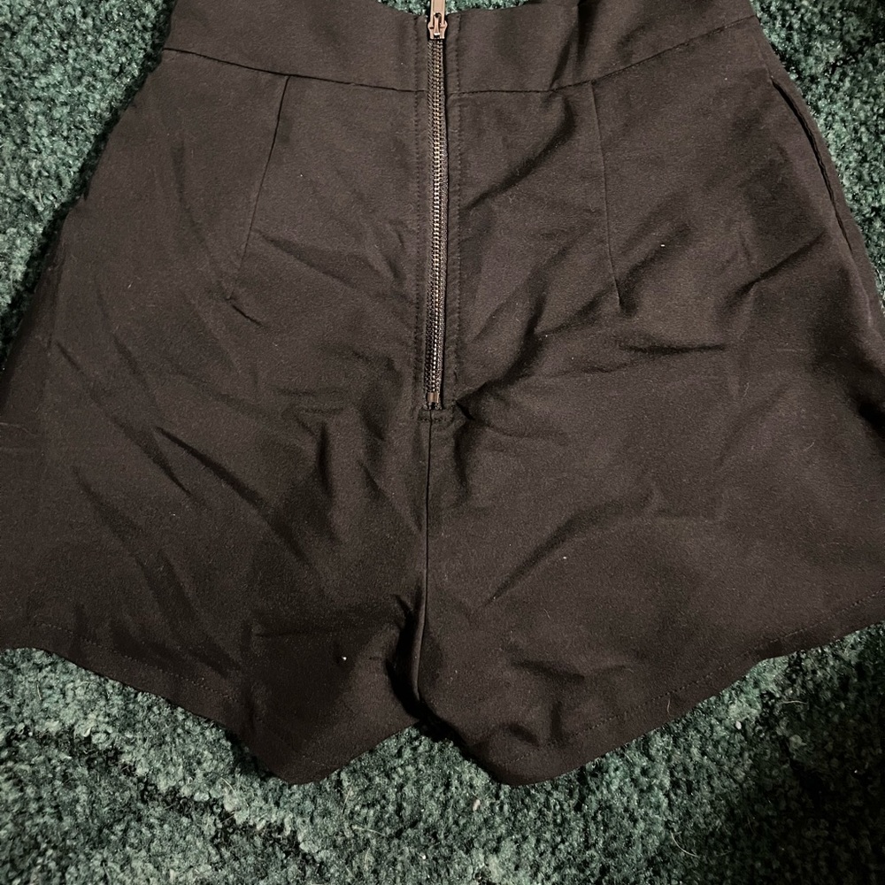 Black high-waisted dress shorts